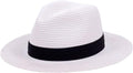 Panama Straw Hats for Women Summer Beach Sun Hat Wide Brim Fedora Cap Upf50+(C01-Brown)